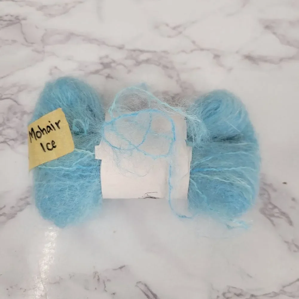 Mohair Yarn Ice Blue and Monet Blue Green Multicolor